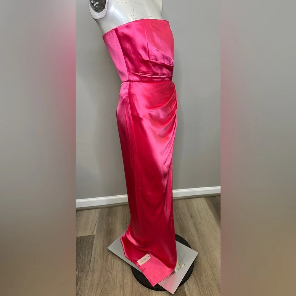 Sau Lee Priyanka Strapless Satin Gown US 4 $495 - Picture 10 of 11